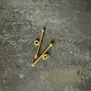 Vintage gold tone necklace t bar charms